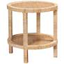 2_Baxton Studio Bella 24" Wide Natural Rattan 2-Tier End Table