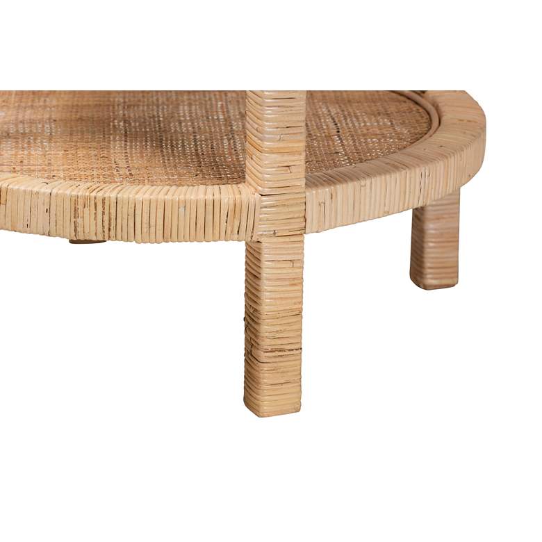Image 3 Baxton Studio Bella 24" Wide Natural Rattan 2-Tier End Table more views