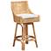 Baxton Studio Bella 30" Natural Brown Rattan Swivel Bar Stool