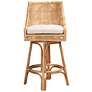 6_Baxton Studio Bella 30" Natural Brown Rattan Swivel Bar Stool more views