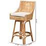 Baxton Studio Bella 30" Natural Brown Rattan Swivel Bar Stool
