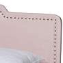 Thumbnail3 of Baxton Studio Benjen Glam Light Pink Fabric Upholstered Full Size Panel Bed more views