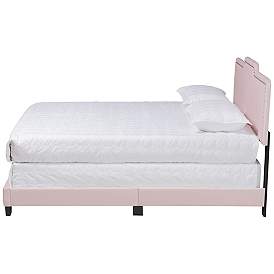 Image5 of Baxton Studio Benjen Glam Light Pink Fabric Upholstered Full Size Panel Bed more views