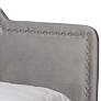 3_Baxton Studio Benjen Grey Velvet Fabric Upholstered Queen Size Panel Bed more views