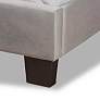 4_Baxton Studio Benjen Grey Velvet Fabric Upholstered Queen Size Panel Bed more views