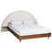 Baxton Studio Bernice Japandi Cream Boucle and Walnut Brown Wood Queen Bed
