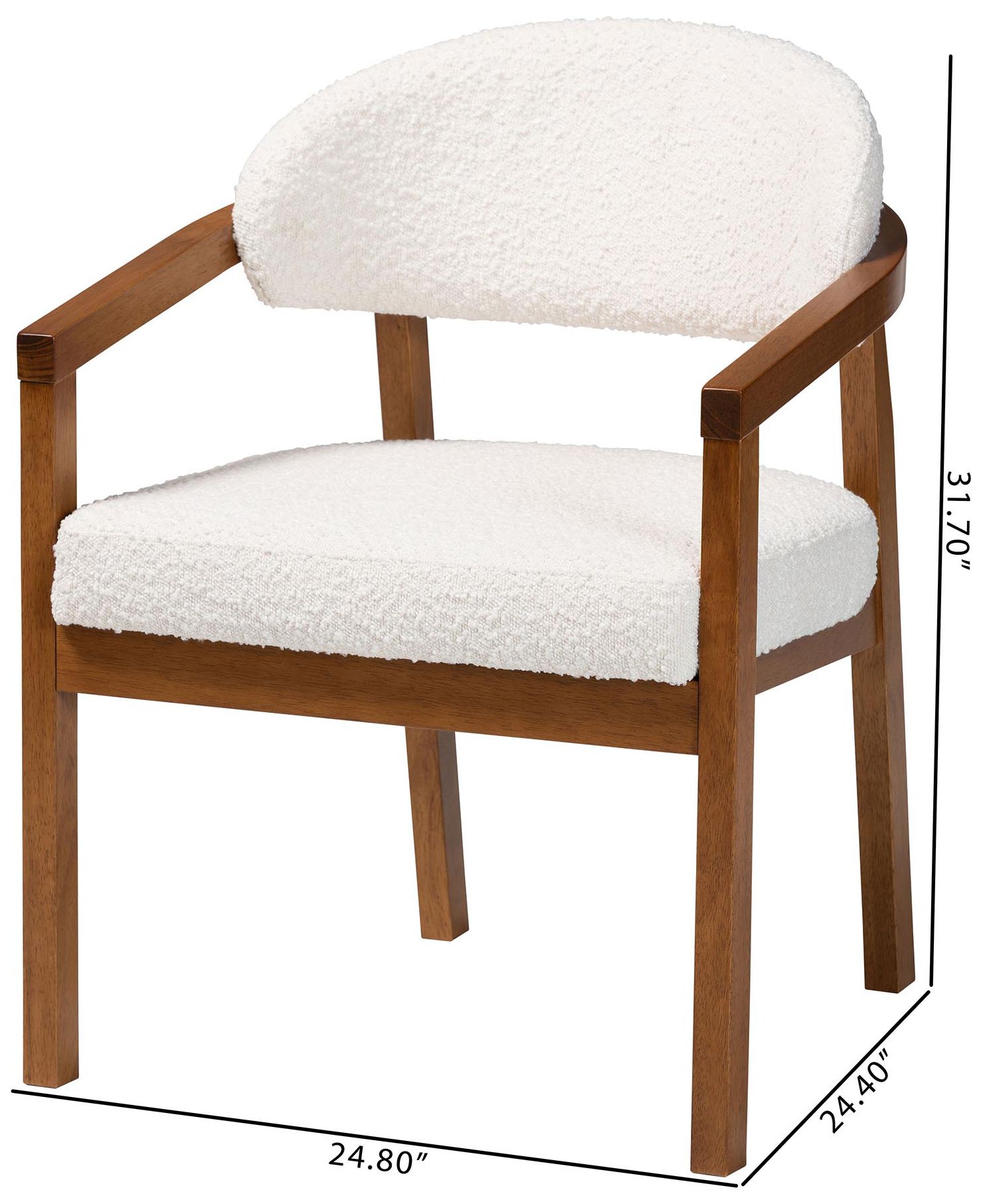 Baxton Studio Biana Boucle Dining Chair