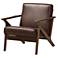 Baxton Studio Bianca Dark Brown Distressed Faux Leather Effect Lounge Chair