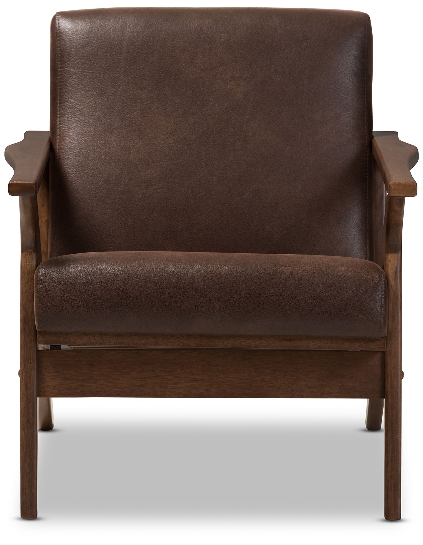 Image 3 Baxton Studio Bianca Dark Brown Distressed Faux Leather Effect Lounge Chair more views