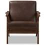 3_Baxton Studio Bianca Dark Brown Distressed Faux Leather Effect Lounge Chair more views