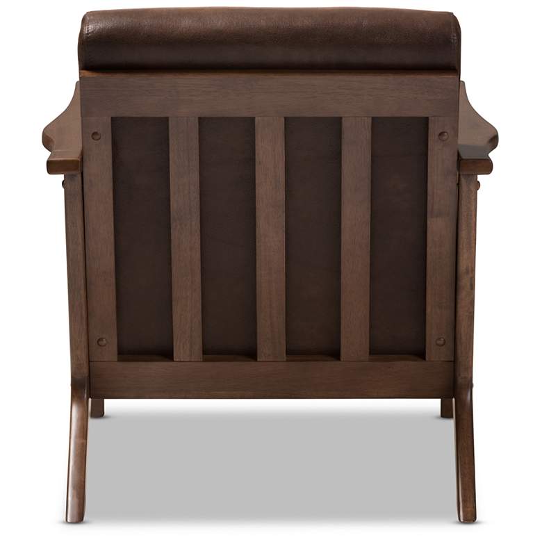 Image 5 Baxton Studio Bianca Dark Brown Distressed Faux Leather Effect Lounge Chair more views