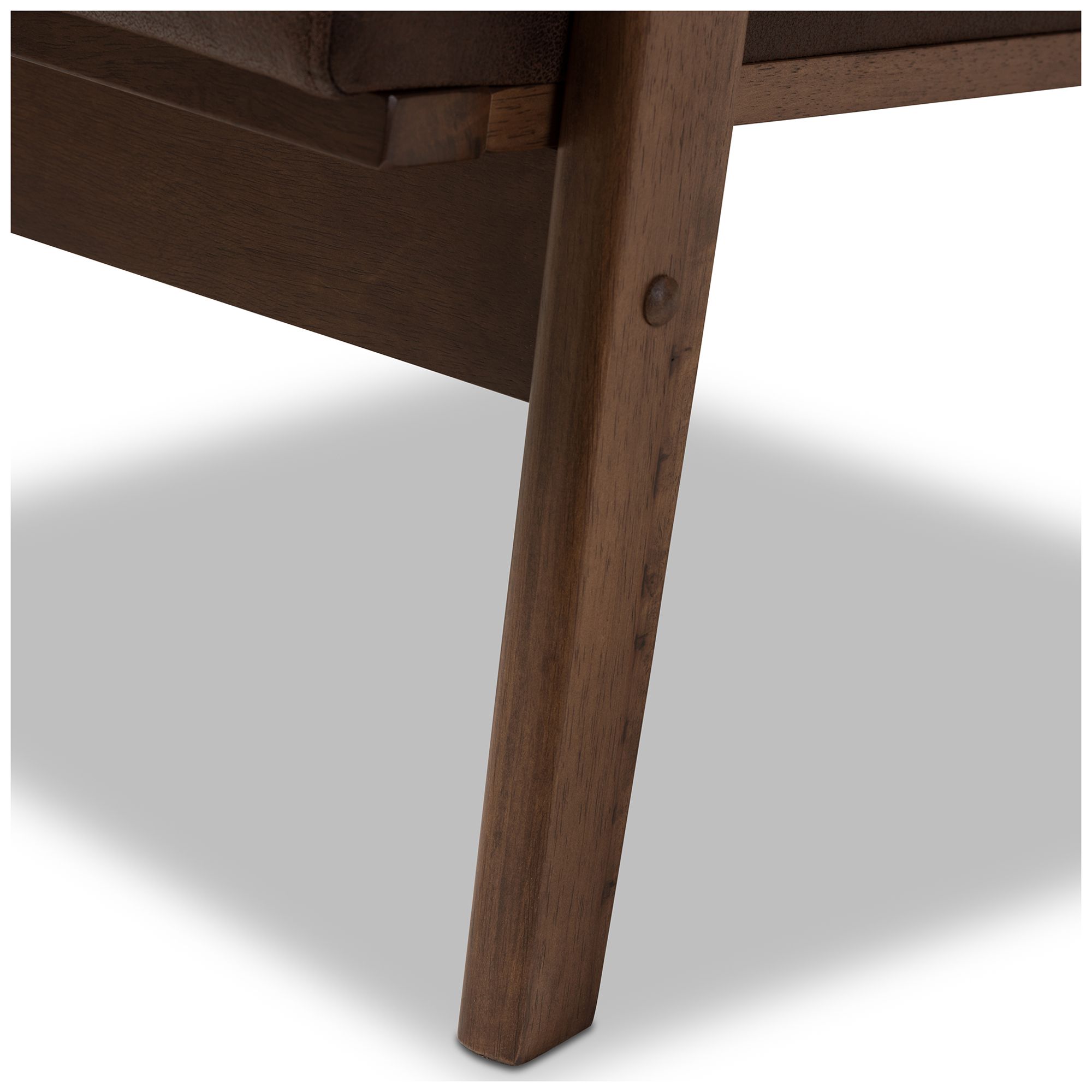 Image 7 Baxton Studio Bianca Dark Brown Distressed Faux Leather Effect Lounge Chair more views