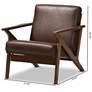 Baxton Studio Bianca Dark Brown Distressed Faux Leather Effect Lounge Chair