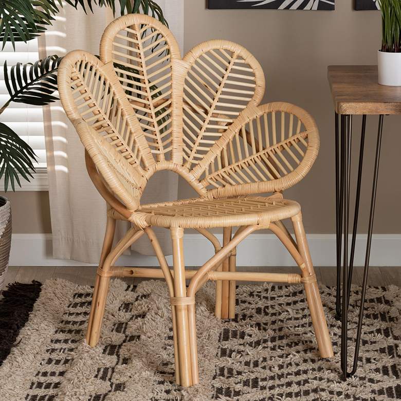 Image 1 Baxton Studio Bianca Natural Rattan Flower Accent Chair
