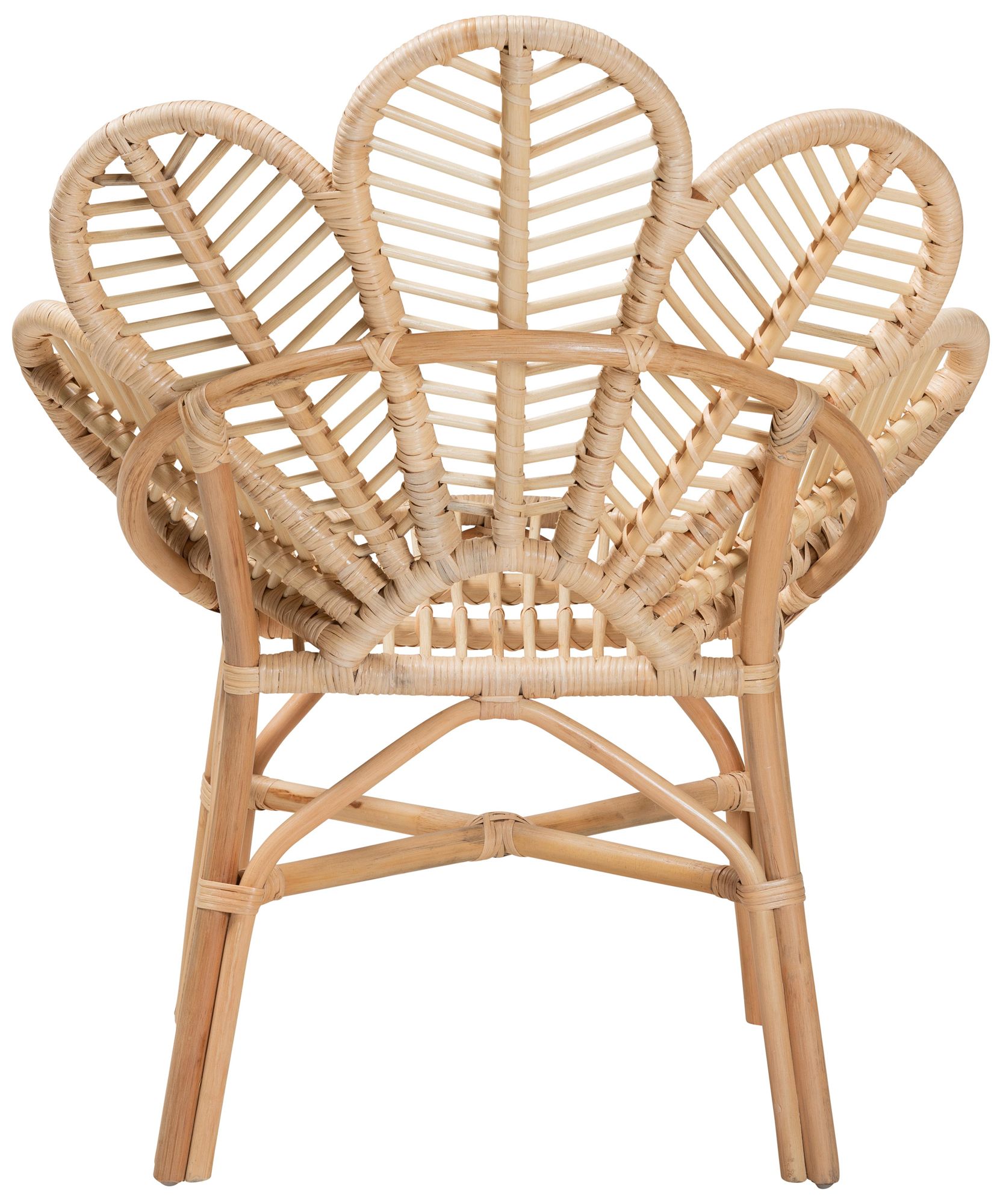 Baxton Studio Bianca Natural Rattan Flower Accent Chair
