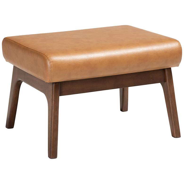 Image 2 Baxton Studio Bianca Tan Faux Leather Ottoman