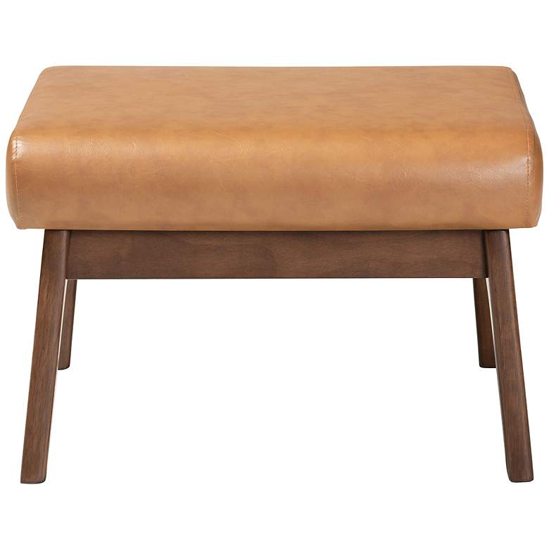 Image 6 Baxton Studio Bianca Tan Faux Leather Ottoman more views