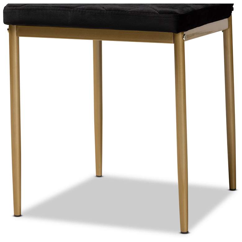 Image 5 Baxton Studio Blaise Black Fabric Upholstered 4-Piece Dining Chair Set more views