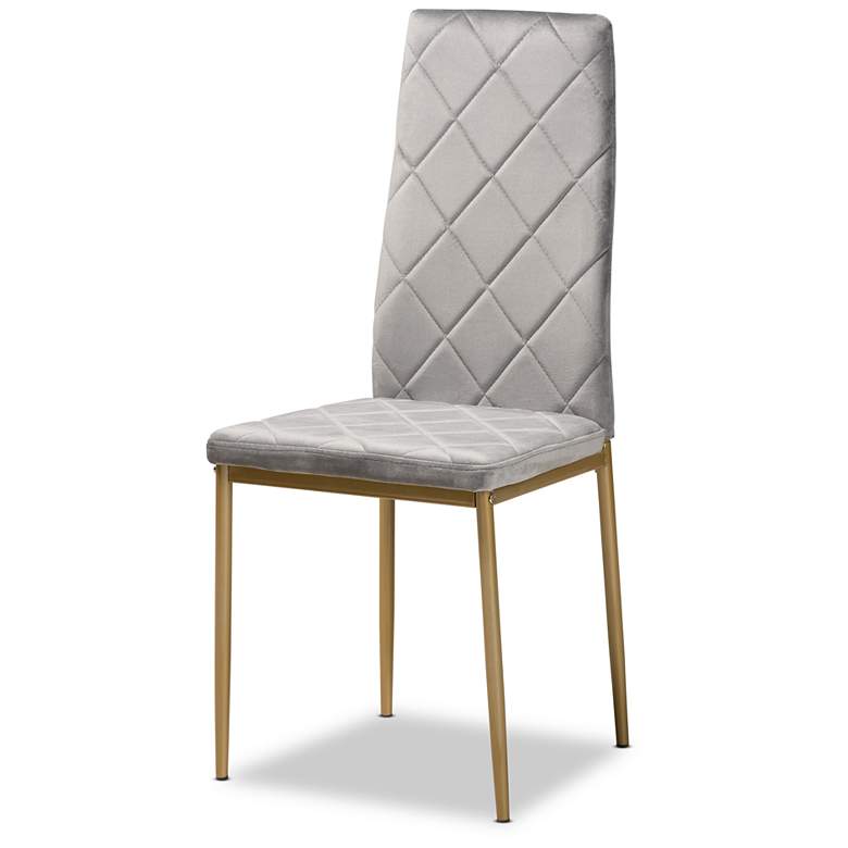 Image 3 Baxton Studio Blaise Grey Fabric Upholstered 4-Piece Dining Chair Set more views