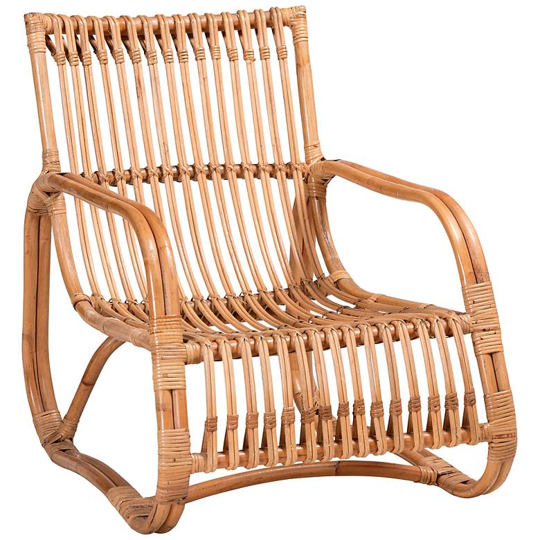 Image 2 Baxton Studio Blanca Natural Brown Rattan Accent Chair