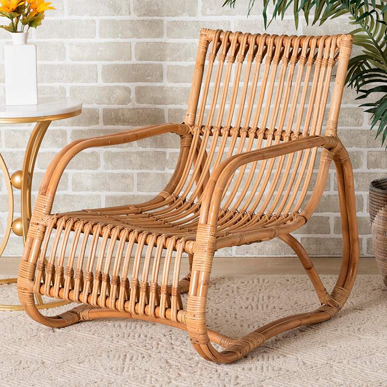 Image 1 Baxton Studio Blanca Natural Brown Rattan Accent Chair