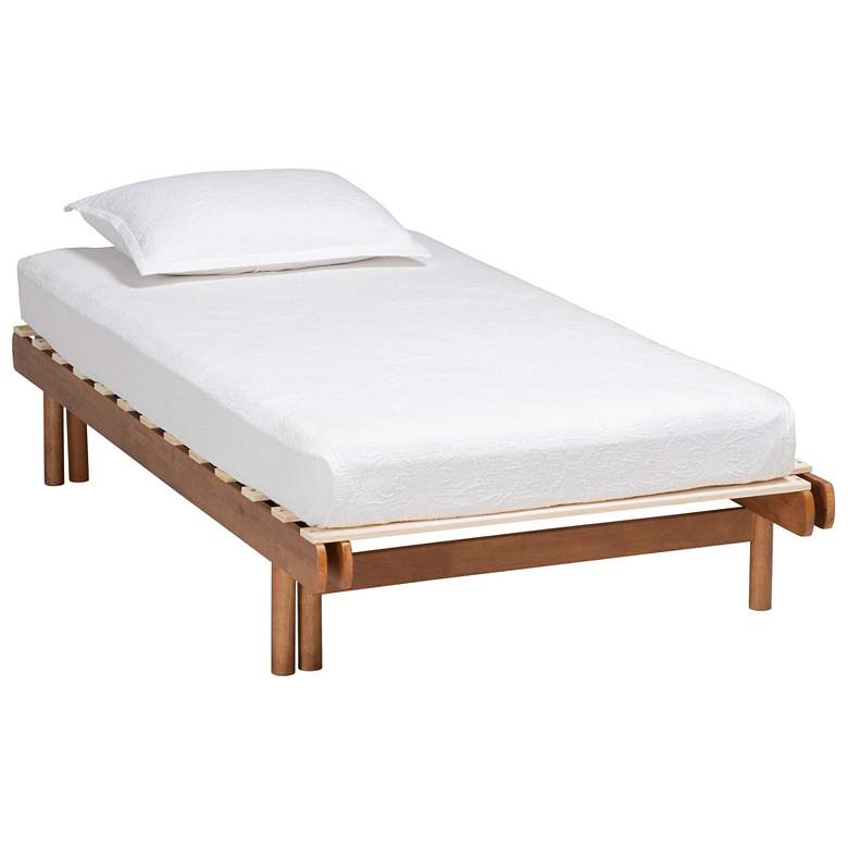 Image 1 Baxton Studio Bolivia Walnut Brown Wood Expandable Twin to King Bed Frame
