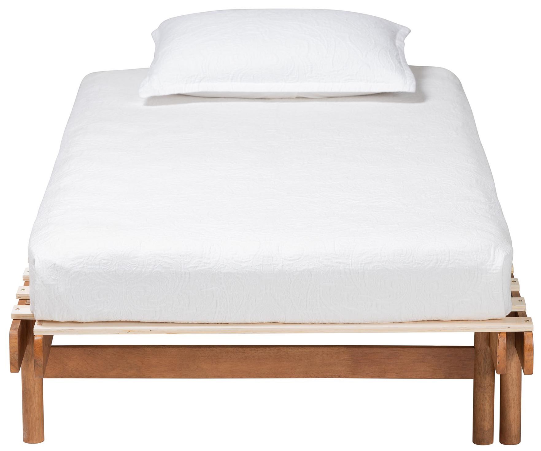 Baxton Studio Bolivia Walnut Brown Wood Expandable Twin to King Bed Frame