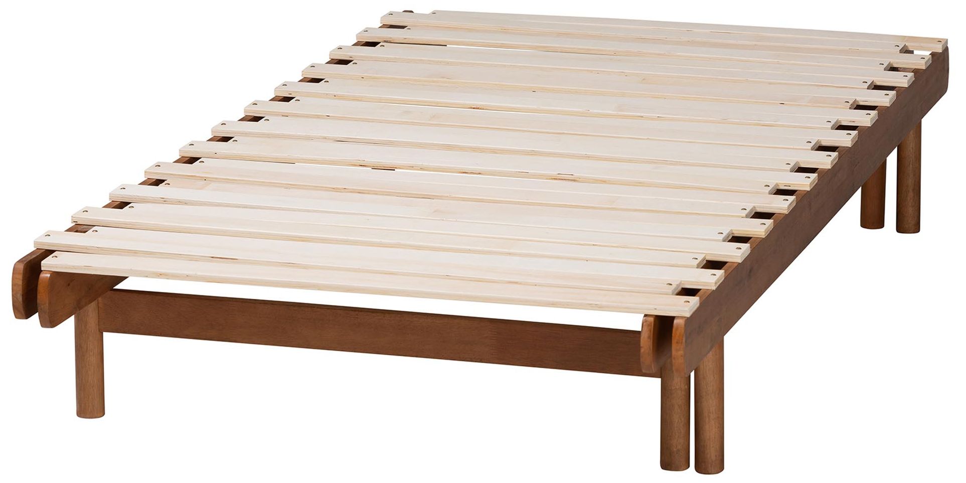 Baxton Studio Bolivia Walnut Brown Wood Expandable Twin to King Bed Frame