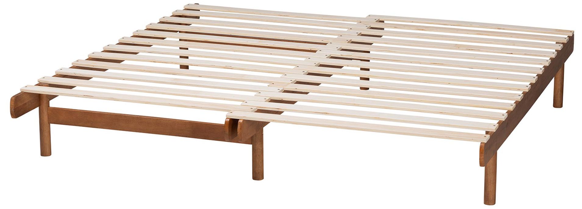 Baxton Studio Bolivia Walnut Brown Wood Expandable Twin to King Bed Frame