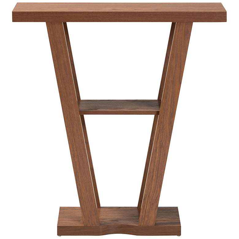 Image 4 Baxton Studio Boone 31" Wide Walnut Brown Wood Console Table more views