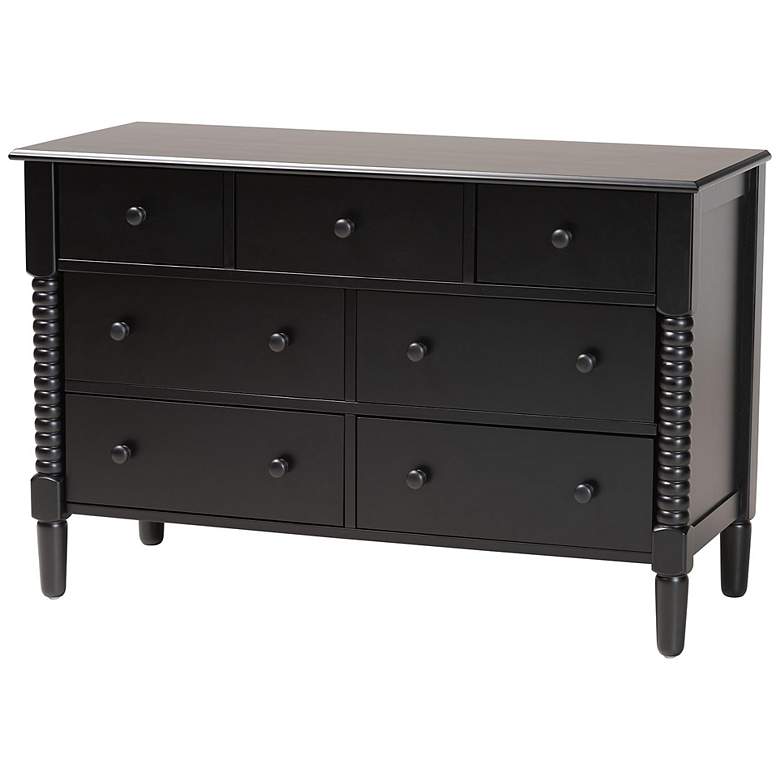 Image 2 Baxton Studio Braith 47 1/4"W Black Wood 7-Drawer Dresser