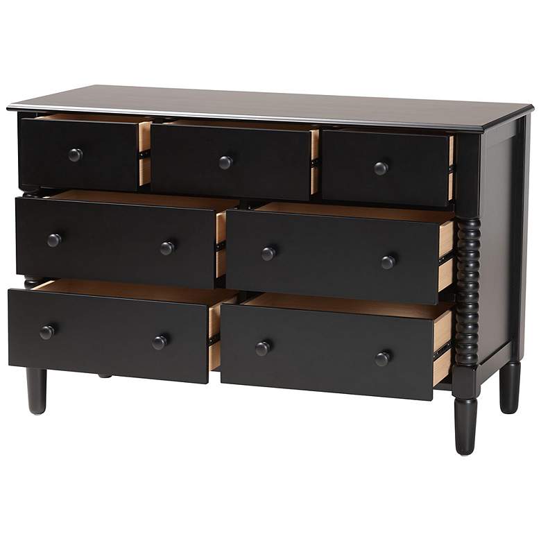 Image 4 Baxton Studio Braith 47 1/4"W Black Wood 7-Drawer Dresser more views