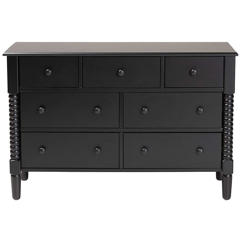 Image 5 Baxton Studio Braith 47 1/4"W Black Wood 7-Drawer Dresser more views
