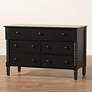 Baxton Studio Braith 47 1/4"W Black Wood 7-Drawer Dresser