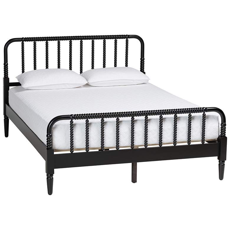 Image 2 Baxton Studio Braith Farmhouse Black Spindle Wood Queen Size Platform Bed