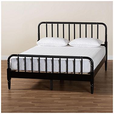 Baxton Studio Braith Farmhouse Black Spindle Wood Queen Size Platform Bed