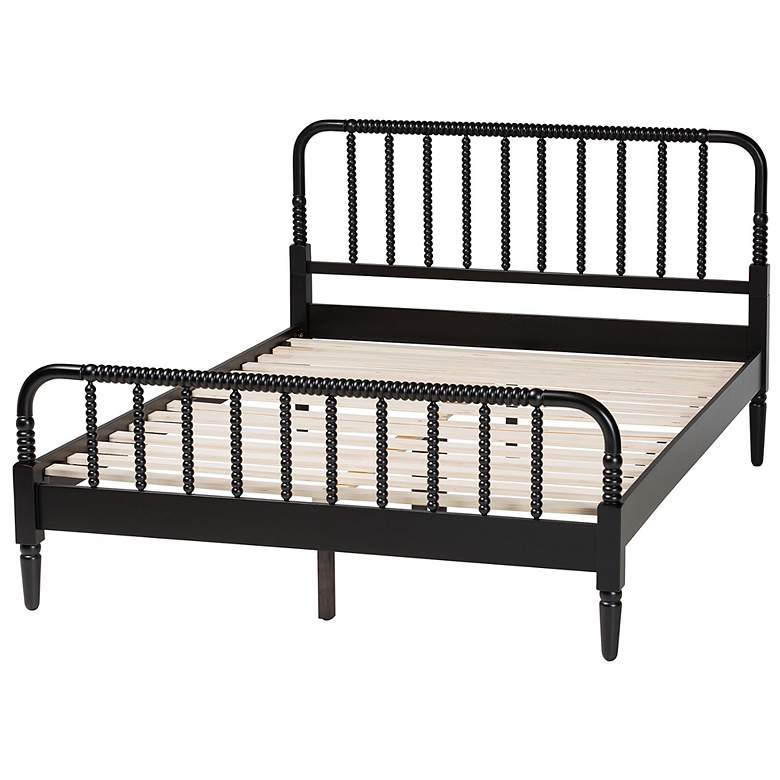 Image 5 Baxton Studio Braith Farmhouse Black Spindle Wood Queen Size Platform Bed more views