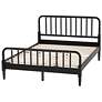 5_Baxton Studio Braith Farmhouse Black Spindle Wood Queen Size Platform Bed more views