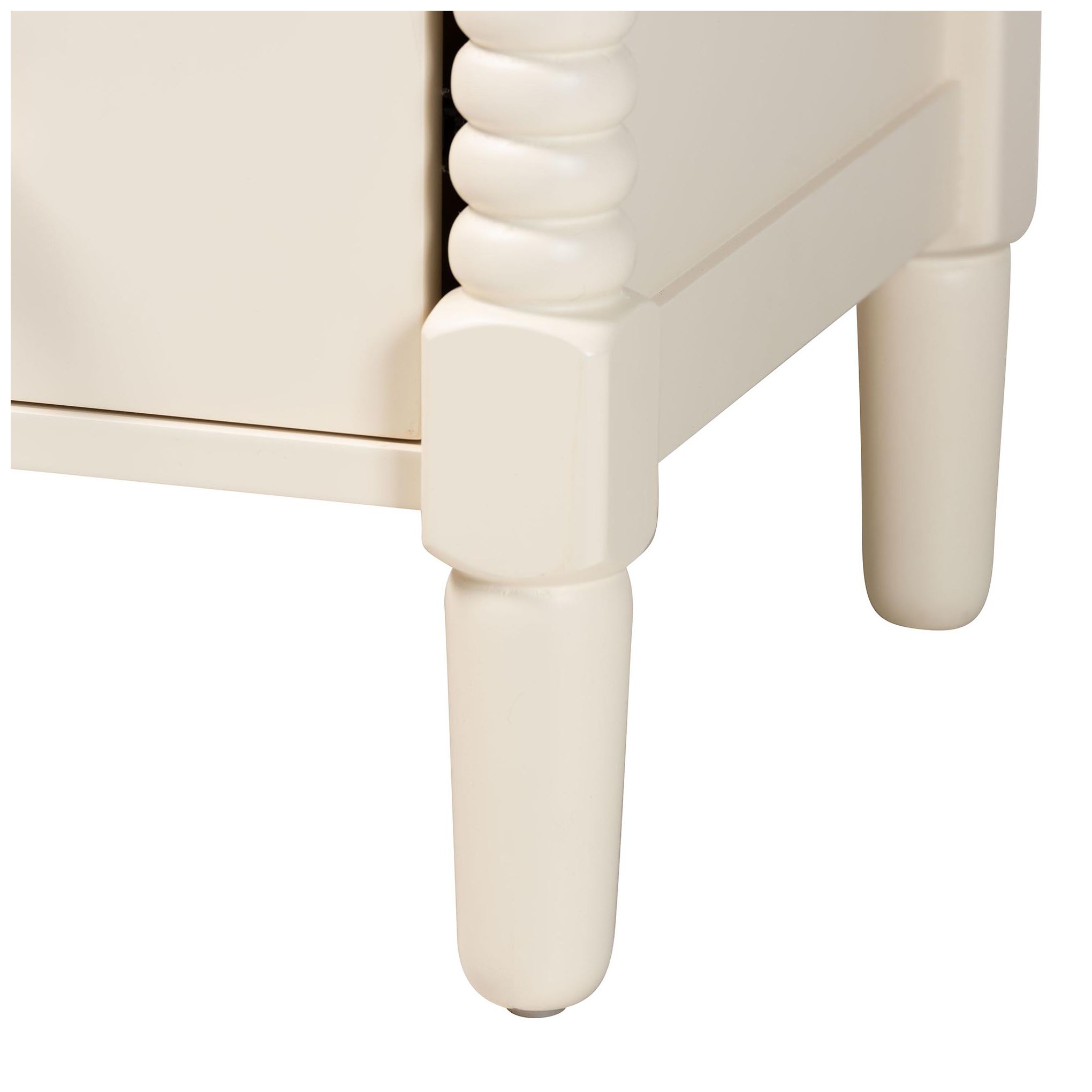 Image 7 Baxton Studio Braith Farmhouse Ivory Spindle Wood 5-Drawer Chest more views