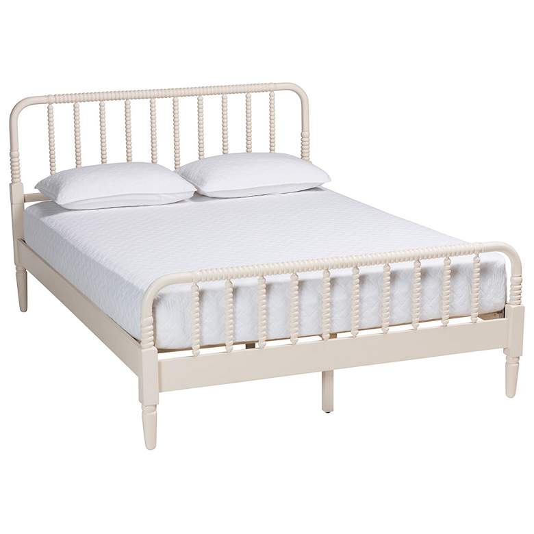 Image 2 Baxton Studio Braith Farmhouse Ivory Spindle Wood Queen Size Platform Bed