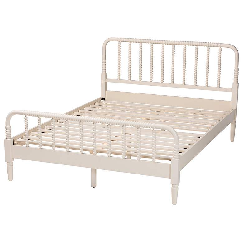 Image 5 Baxton Studio Braith Farmhouse Ivory Spindle Wood Queen Size Platform Bed more views