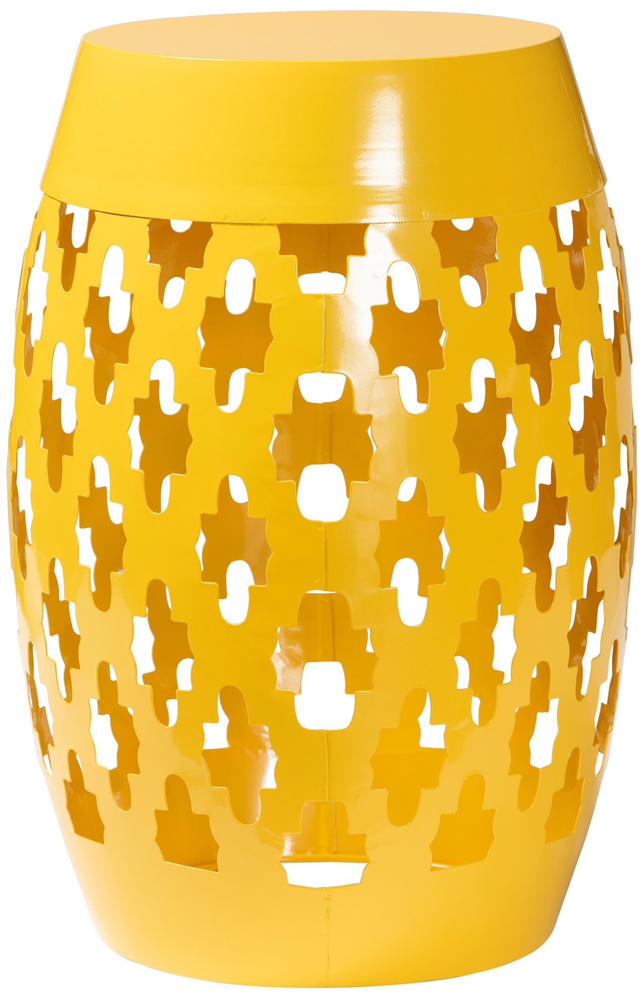 Image 2 Baxton Studio Branson Yellow Finished Metal Outdoor Side Table