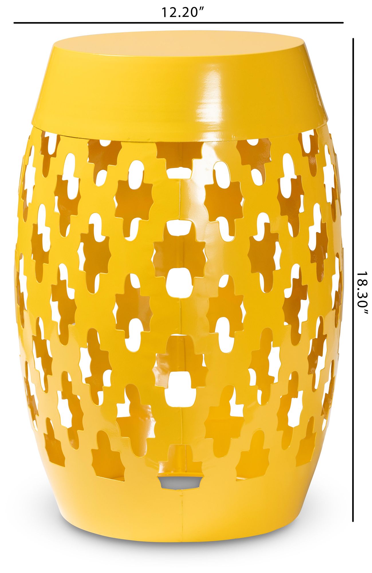 Image 6 Baxton Studio Branson Yellow Finished Metal Outdoor Side Table more views