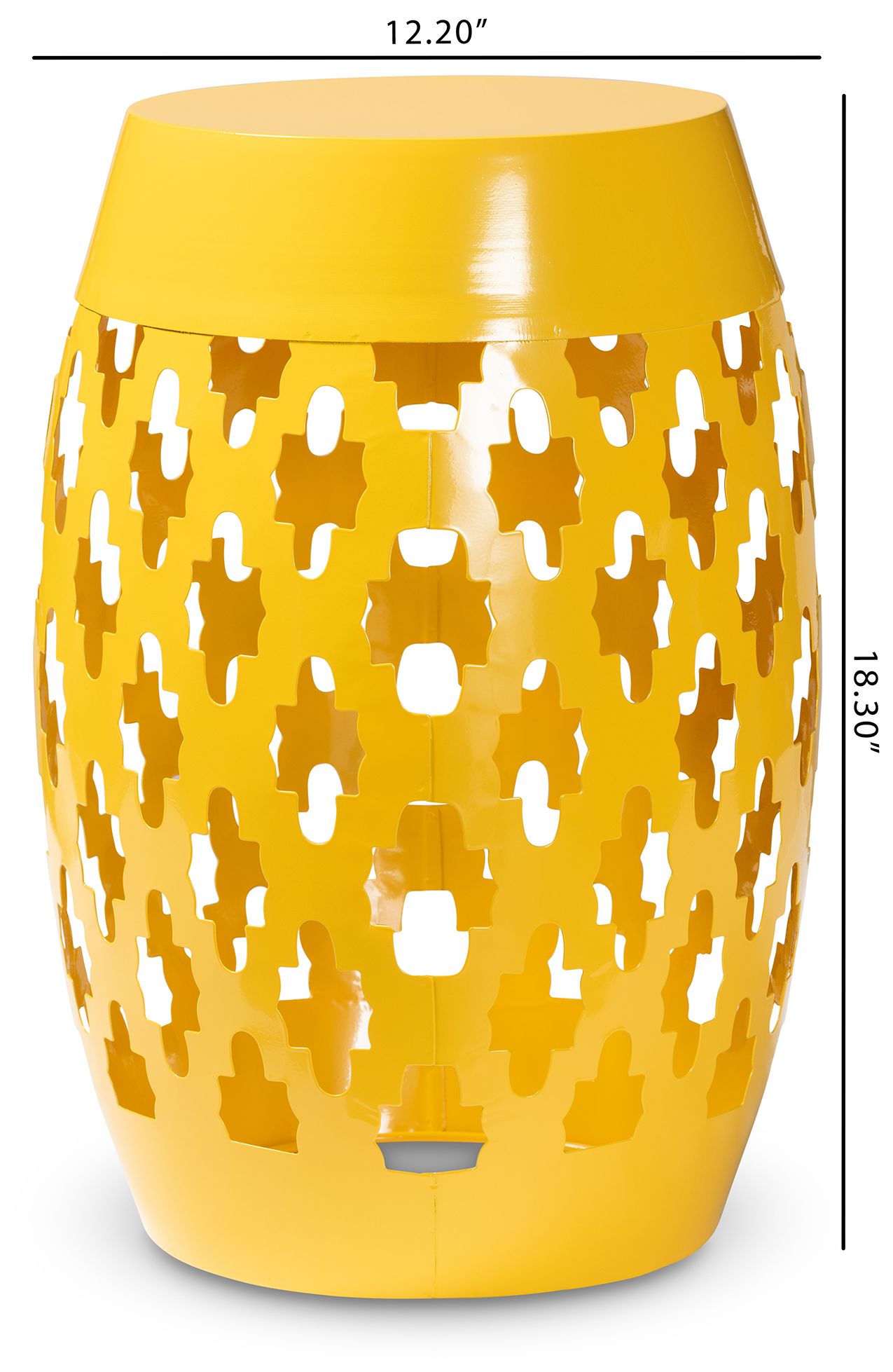 Image 7 Baxton Studio Branson Yellow Finished Metal Outdoor Side Table more views