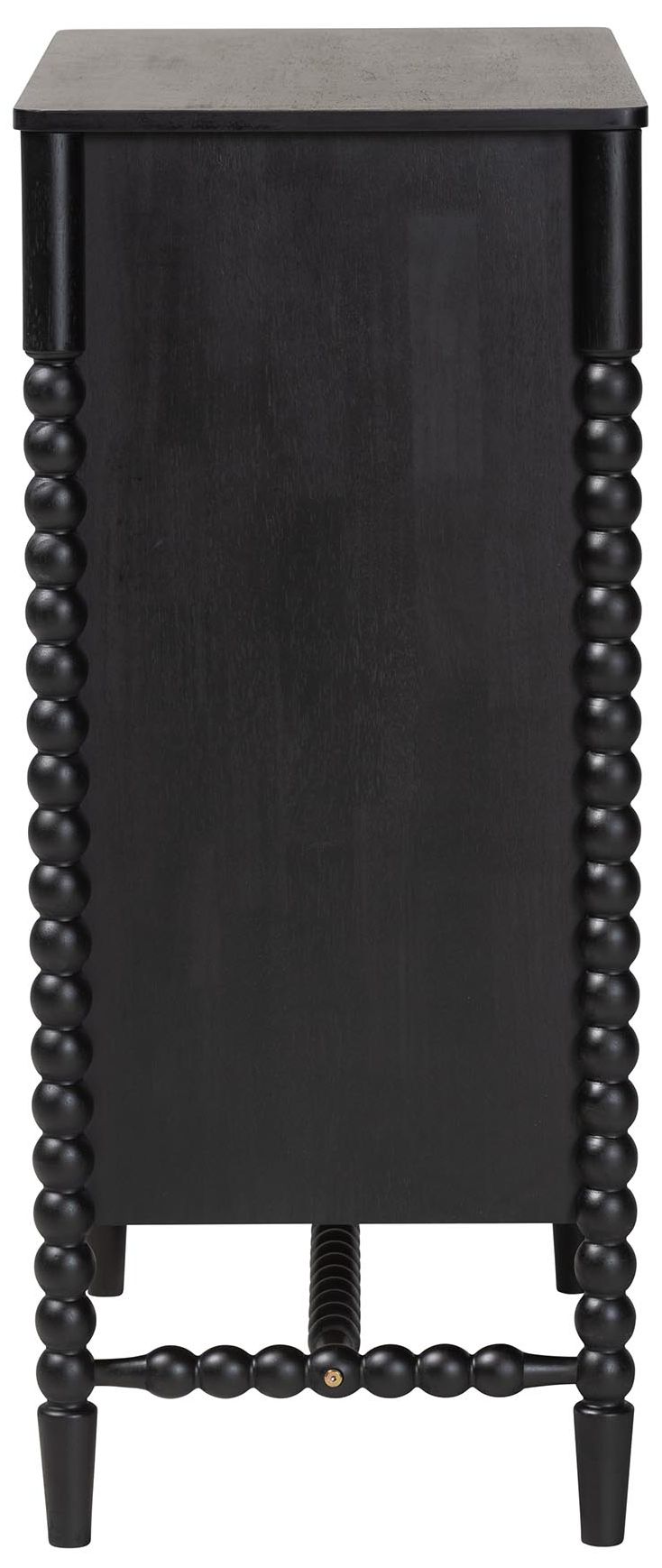 Baxton Studio Brantley Spindle Chest - 4-Drawer Tall Storage Cabinet, Black