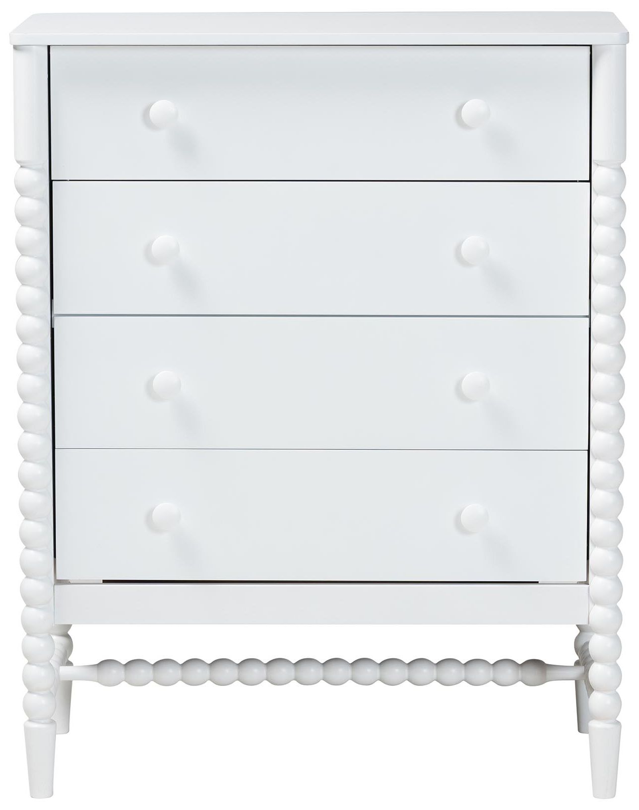 Image 5 Baxton Studio Brantley Spindle Chest - 4-Drawer Tall Storage Cabinet, White more views