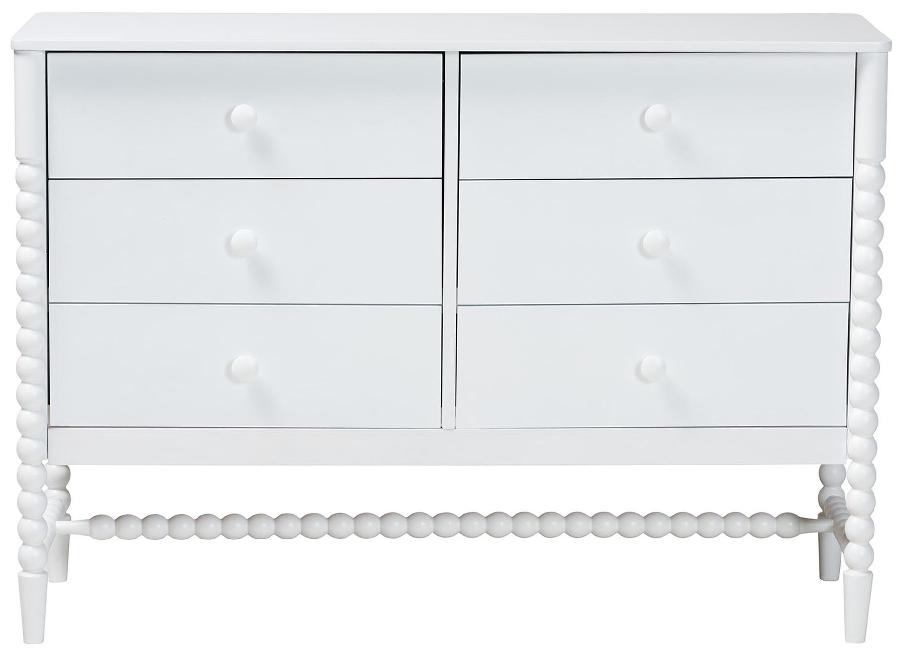 Image 5 Baxton Studio Brantley Spindle Dresser - 6-Drawer Storage Cabinet, White more views
