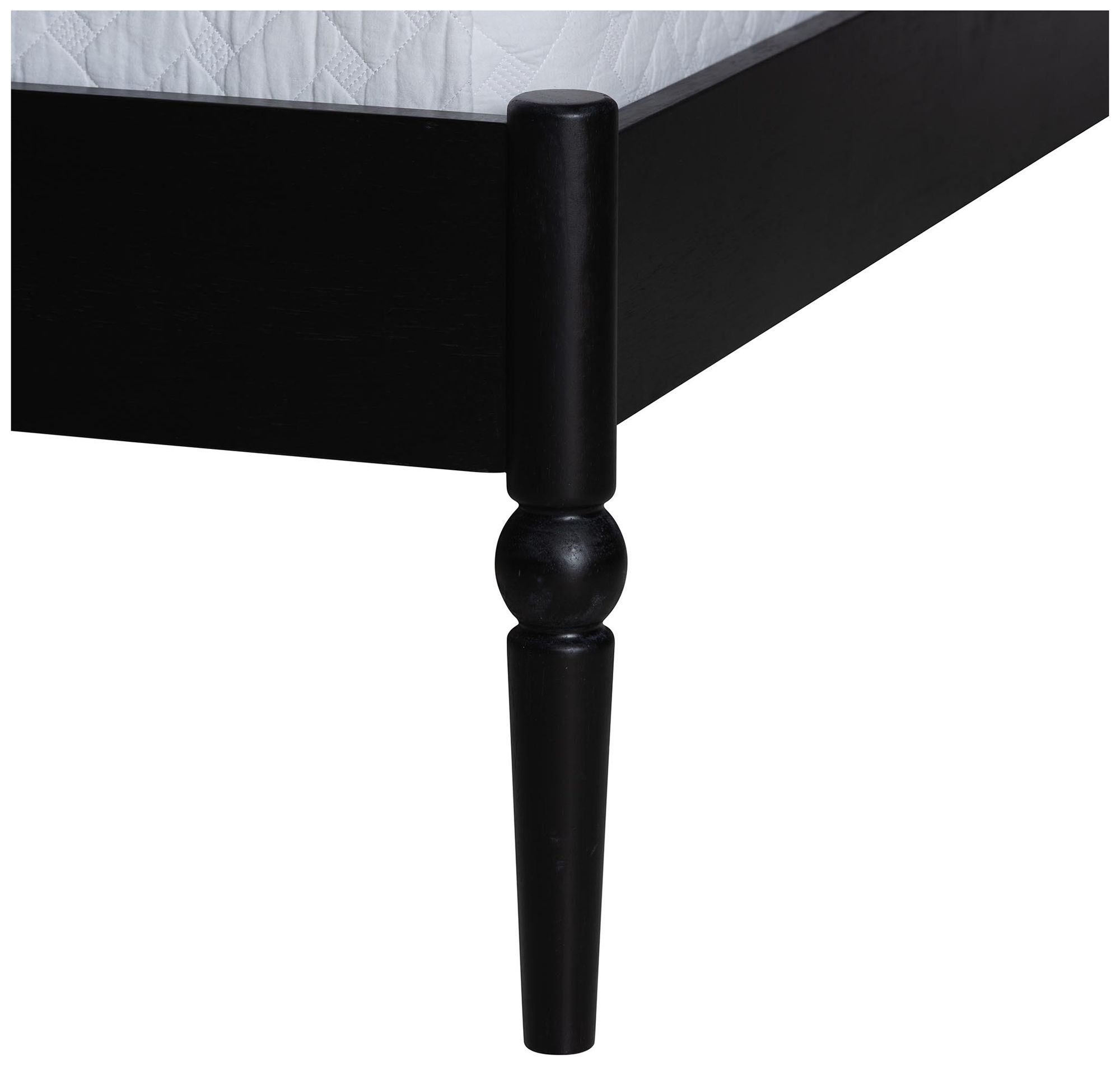 Image 6 Baxton Studio Brantley Spindle Platform Bed with Headboard, Black, Queen more views