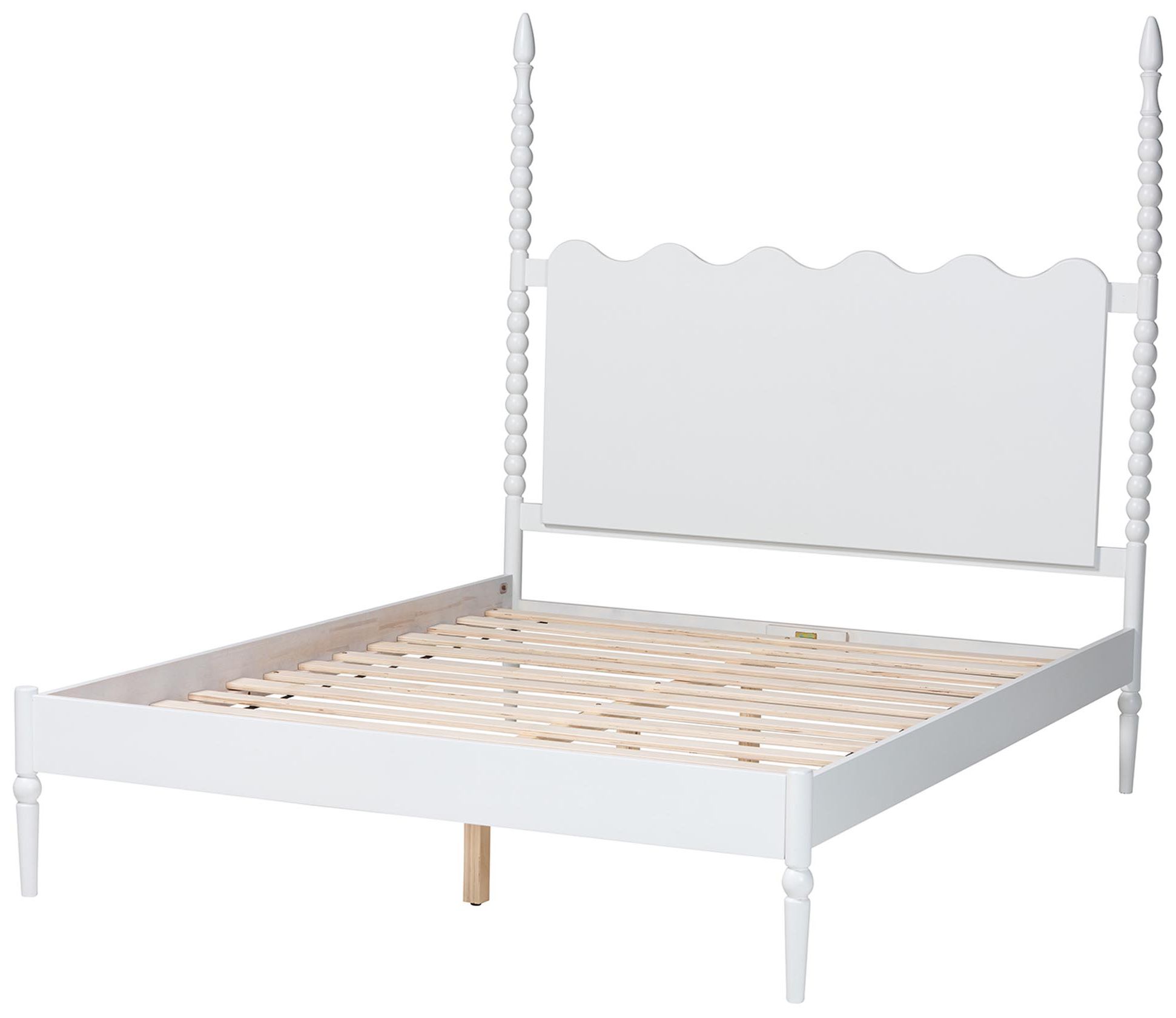 Image 4 Baxton Studio Brantley Spindle Platform Bed with Headboard, White, Queen more views