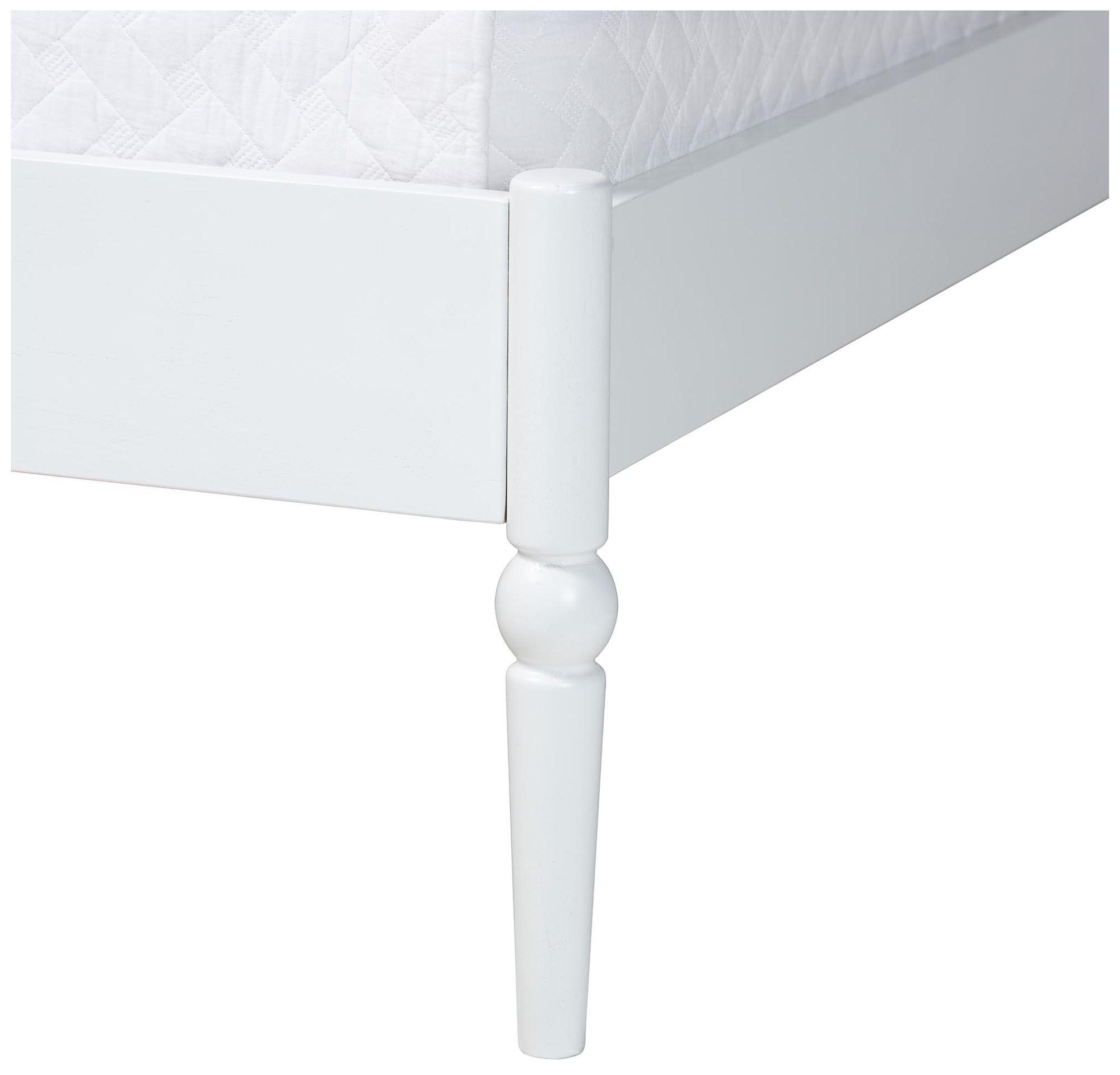 Image 6 Baxton Studio Brantley Spindle Platform Bed with Headboard, White, Queen more views